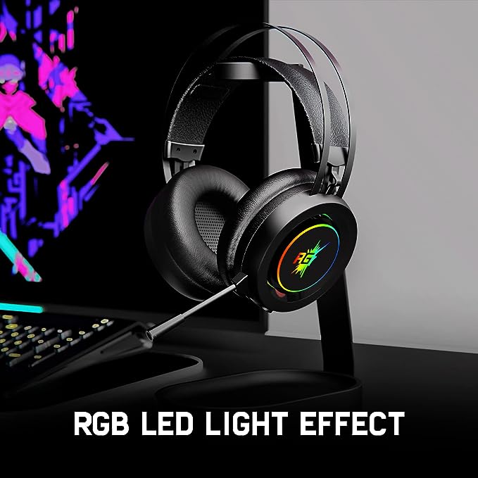 Redgear Cloak Wired RGB Wired Over Ear Gaming Headphones with Mic for PC Redgear Cloak Wired RGB Wired Over Ear Gaming Headphones with Mic for PC